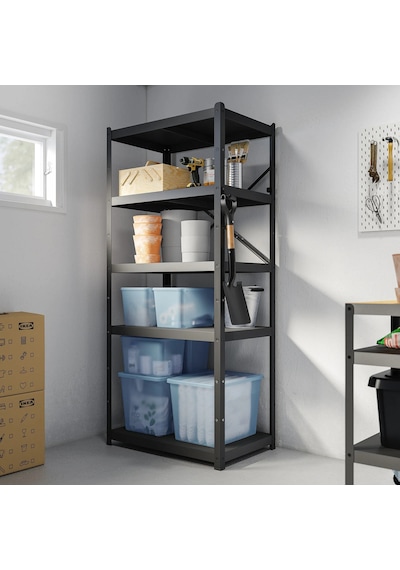 Ikea Rykta Şeffaf Gri-mavi 36x50x35 Cm/44.5 Lt Kapaklı Kutu Açık Mavi