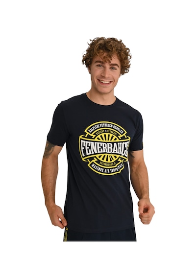 Fenerium Fenerbahçe Lisanslı Erkek Tribün Kalpleri Fetheden Renk Erkek T-shirt Uv Kutu Lacivert