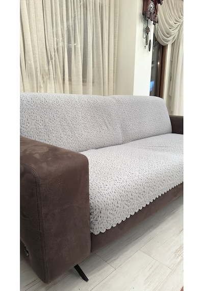 Çita Koltuk Örtüsü Lüks Keçeli Alt Kumaş Kaymaz Koltuk Örtüsü 175x220 Oturma Yeri Ve Sırtını Kapatır Gri