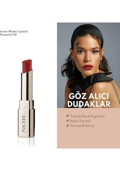 Lipstick 112 Powerful Kalıcı Mat Ruj, Kırmızı 0