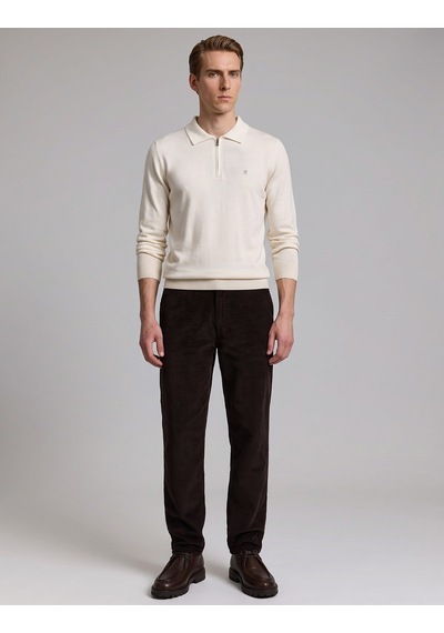 Pierre Cardin Ekru Slim Fit Fermuarlı Polo Yaka Basic Triko Kazak 50333917-vr019 Pierre Cardin Ekru Slim Fit Fermuarlı Polo Yaka Basic Triko Kazak 50333917-vr019