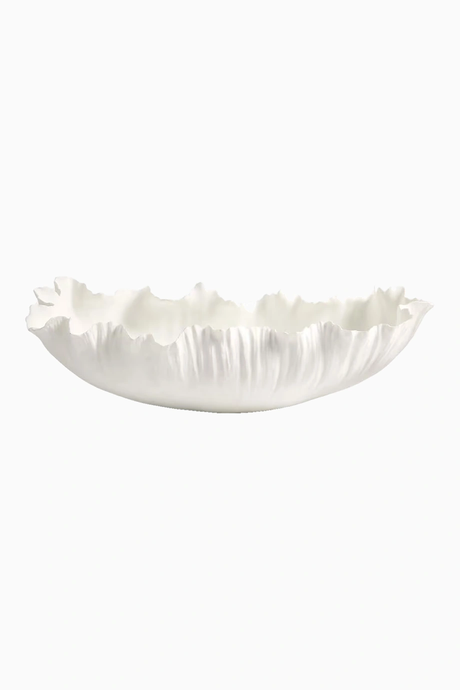 Crate & Barrel Asimetrik Kenar Mat Beyaz Porselen Dekoratif Kase