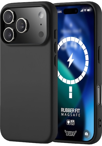 Buff Apple Uyumlu iPhone 17 Pro Max Magsafe Rubber Fit Silikon Kılıf Siyah