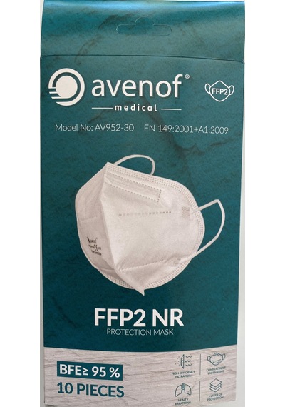 Avenof 5 Katlı Ffp2 N95 Maske 5 x 10'lu