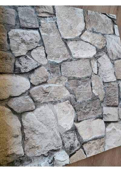 3 Boyutlu Kayrak Taş Desenli Hava Alabilen Silinebilir Duvar Kağıdı 5 M² Diğer