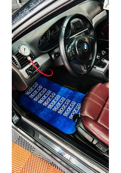 Mavi Sparco Lüks Halı Paspas Takımı