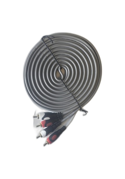 2 Rca 2 Rca Stereo Ses Kablosu 5m Amfi Tv Hoparlör Ses Sistemi Bağlantı Kablosu Gri