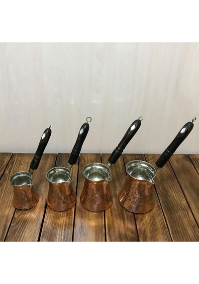 Paşa İşlemeli Bakır Cezve Takımı
