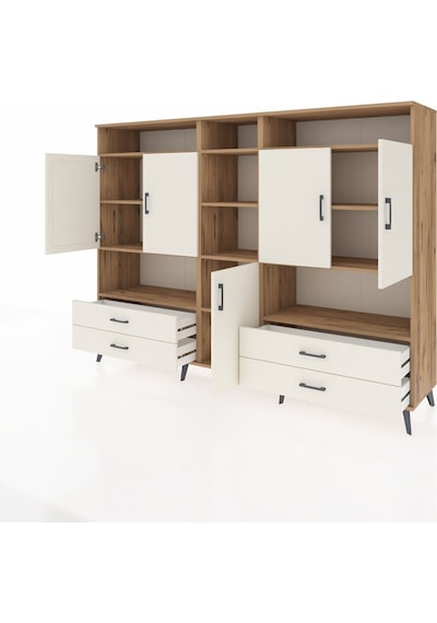 Hyperion Dolap 12 Raflı 4 Çekmeceli 5 Kapaklı 220x44x163 Çam-ayta Çam-aytaşı Hyperion Dolap 12 Raflı 4 Çekmeceli 5 Kapaklı 220x44x163 Çam-ayta Çam-aytaşı
