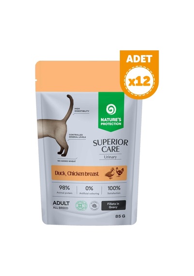 Nature's Protection Superior Care Urinary Ördekli & Tavuk Göğüslü Sos İçinde Yaş Kedi Maması 85g 12 Adet