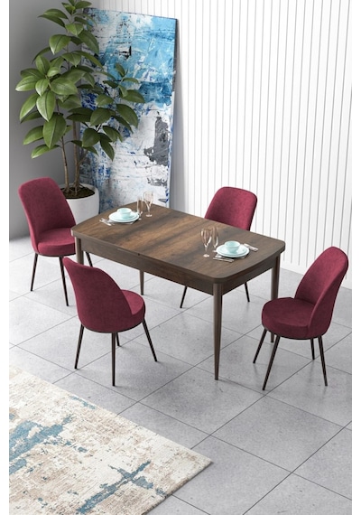 Canisa Concept Zen Serisi 80x132 Mdf Açılabilir Barok Ahşap Desen Masa Takımı Ve 4 Bordo Sandalye Barok Masa Sandalyeler Bordo Canisa Concept Zen Serisi 80x132 Mdf Açılabilir Barok Ahşap Desen Masa Takımı Ve 4 Bordo Sandalye Barok Masa Sandalyeler Bordo