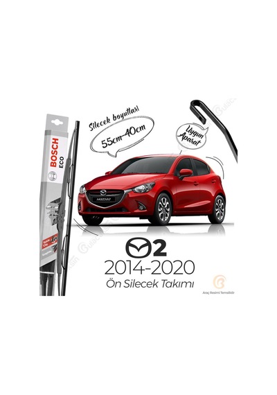 Mazda 2 Ön Silecek Takımı 2014-2020 Bosch Eco