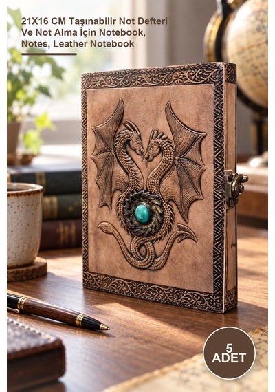 5 Adet Deri Defter 21x16 Cm Taşınabilir Not Defteri Ve Not Alma İçin Notebook, Notes, Leather Notebook