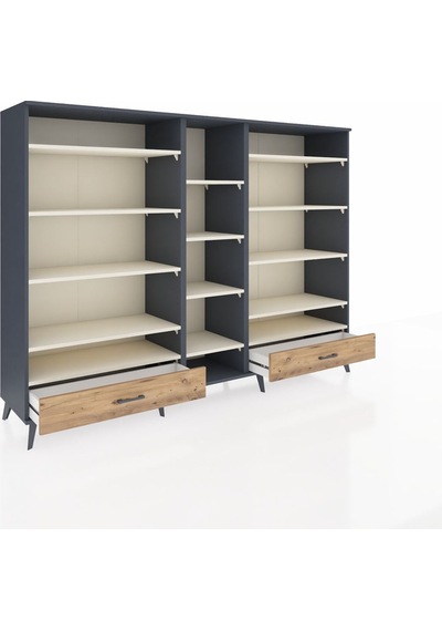 Hyperion Dolap 14 Raflı 2 Çekmeceli 220x44x163 Antrasit-aytaşı/ç Antrasit-aytaşı/çam Hyperion Dolap 14 Raflı 2 Çekmeceli 220x44x163 Antrasit-aytaşı/ç Antrasit-aytaşı/çam