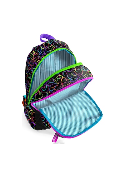Coral High Kids Çok Renkli Kalp Desenli Üç Bölmeli Okul Sırt Çantası 23670 Çok Renkli