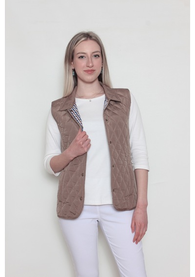CottonCool Kadın Kapitone Yelek Bej