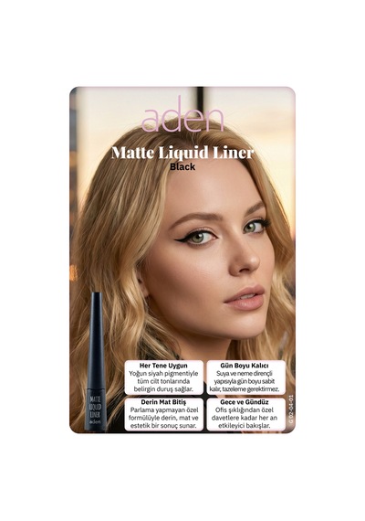 Aden Matte Liquid Liner - Mat Likit Eyeliner Black Siyah Diğer