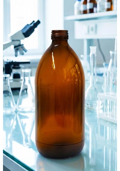 Amber Ecza Şişesi, 1000 Ml, Kahverengi Cam, Plastik Contalı Kilit Kapak, Hava Ve Sıvı Sızdırmaz, 28mm Ağız Çaplı, Parfüm Demlemek İçin Uygun, 6 Adet 1000, Siyah Kapak