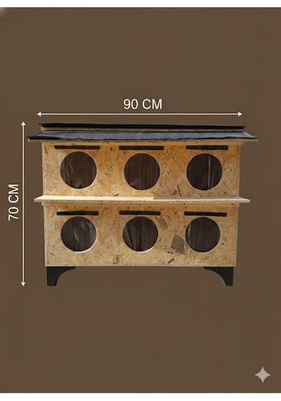 6 Girişli Çoklu Kedi Evi Kedi Yuvası 90x36x70 Cm Dayanıklı Osb Ayaklı Barınak Sokak Kedisi Evi