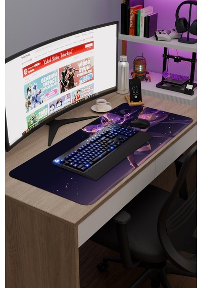 Raiden Genshin Impact Anime Gacha V5 - 90x40 Xxl Gaming Mouse Pad Fare Altlığı