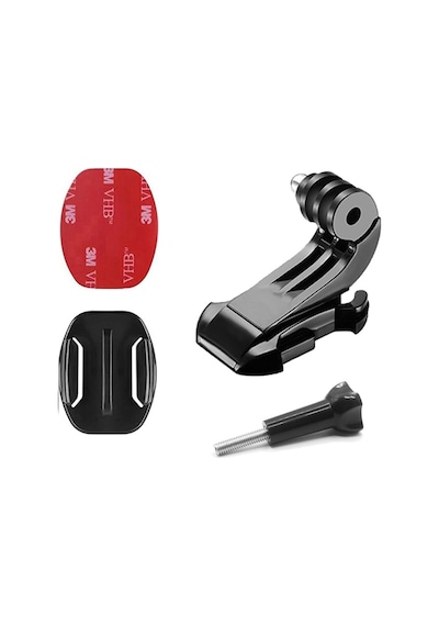 Gplus Bs04yvj 4 Parça Flat Zemin Düz Yüzey J-hook Hızlı Tak Aksiyon Kamera 3m Yapışkan Motor Kask Bağlantı Set Siyah