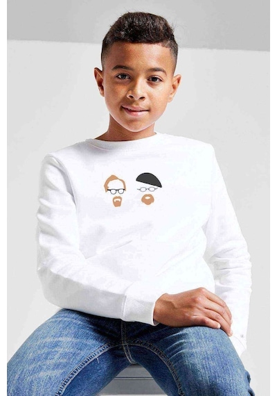 Tshirthane Silhouette Mythbusters Baskılı Unisex Çocuk Beyaz Sweatshirt
