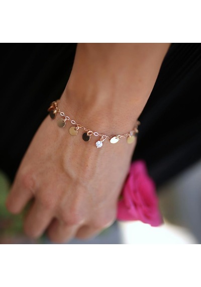 Bygoldenhouse Pullu Bileklik Pembe Altın