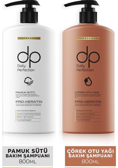 Dp Daily Perfection Şampuan Çörekotu Yağı & Pamuk Sütü 2 x 800 ML