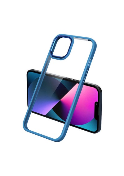 Apple Uyumlu iPhone 13 Kılıf Şeffaf Arka Yüz Kamera Yükseltili Silikon Vardar Mavi