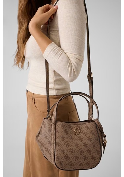 Guess Coleen Logo Satchel Kadın El Çantası Hwsg9756050 Kahverengi
