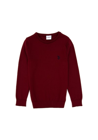 U.S. Polo Assn. Erkek Çocuk Bordo Bisiklet Yaka Basic Kazak 50315586-VR014