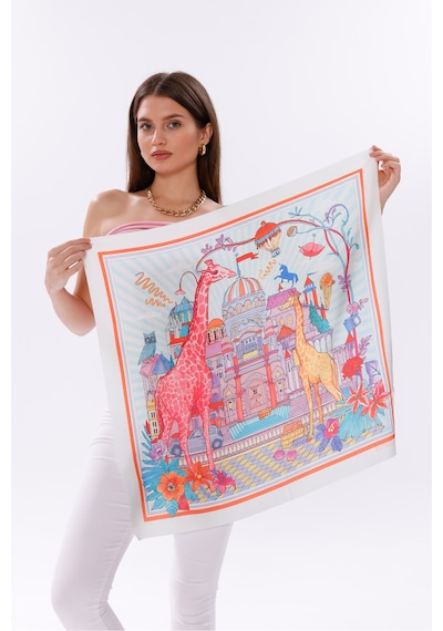 Tarzını Seç Masal Şatosu Model Fular Bandana Şal Estascarf 70x70 Cm