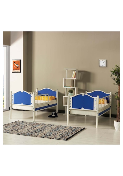Argimo İnci Baby Çocuk Genç Odası Ahşap Başlık Metal Ranza Ve Karyola Mavi 90 x 200 CM Argimo İnci Baby Çocuk Genç Odası Ahşap Başlık Metal Ranza Ve Karyola Mavi 90 x 200 CM