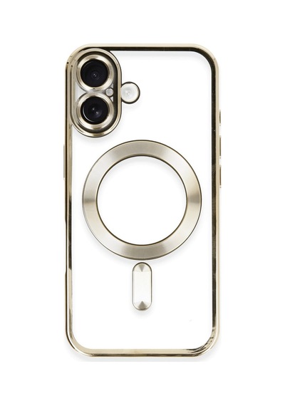 Apple Uyumlu   iPhone 16 Kılıf Kross Magneticsafe Kapak - Gold