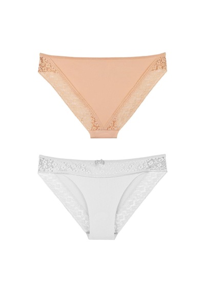 Sensu Kadın Lazer Kesim Dantelli Slip Külot 3'lü Paket Set - Kts3101 Model-1 Yeşil