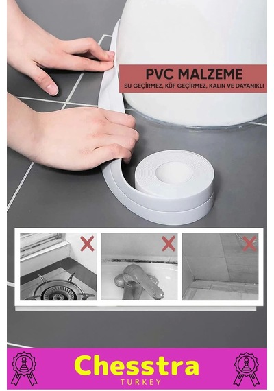Özel Üretim Su Geçirmez Sızdırmaz Lavabo Tezgah Klozet Banyo Pencere Duş İzolasyon 3.2m Bant 3 Adet