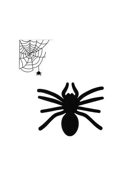 Cadılar Bayramı Flok Kaplama Örümcek Halloween Parti Dekoru Siyah 20 Cm Genel