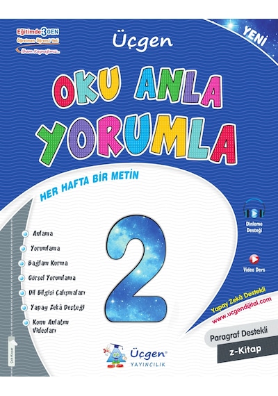 2.sınıf - Üçgen Süper Üçlü Tüm Dersler + Oku Anla + Problemler+hediye Smiling Practice