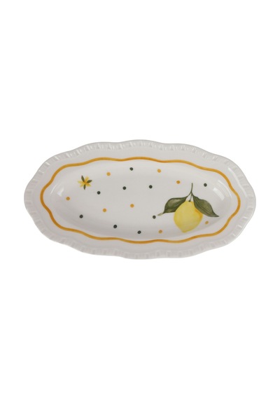 Touch Me Porselen Yemek Tabağı 19 Cm Altın - Beyaz