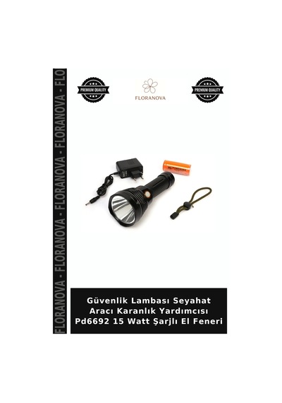 Güvenlik Lambası Seyahat Aracı Karanlık Yardımcısı Pd6692 15 Watt Şarjlı El Feneri Çok Renkli