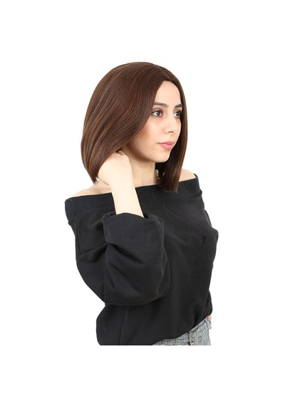 Kahkülsüz Düz Kısa Fiber Sentetik Peruk / Karamel - Rxlu-462231 Renkli