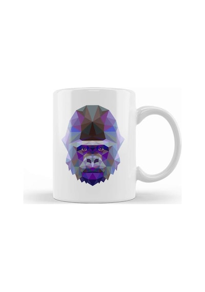 Geometric Animal Gorilla Kupa Bardak Porselen Karışık