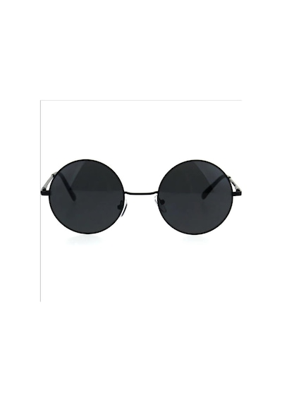 Extoll John Lennon Yuvarlak Siyah Cam Erkek Güneş Gözlüğü