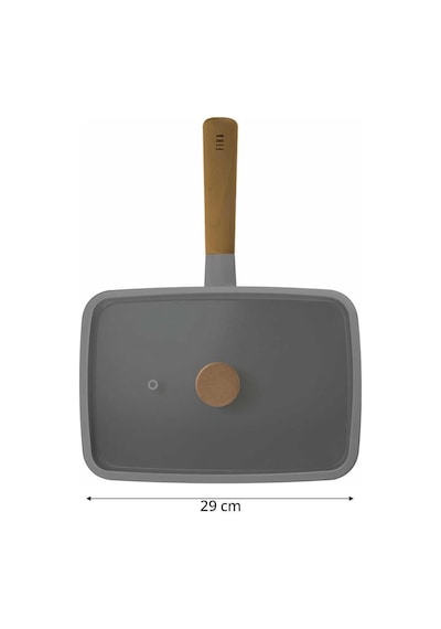 Neoflam Fika Alüminyum Döküm 29 Cm Gri Dikdörtgen Tava Gri