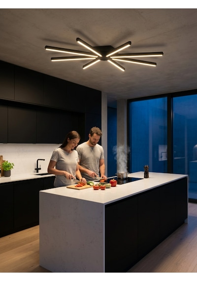 Pulsar Modern Led Tavan Avize - Aşağı Işık Kumandalı Dim Edilebilir Sarı Işık