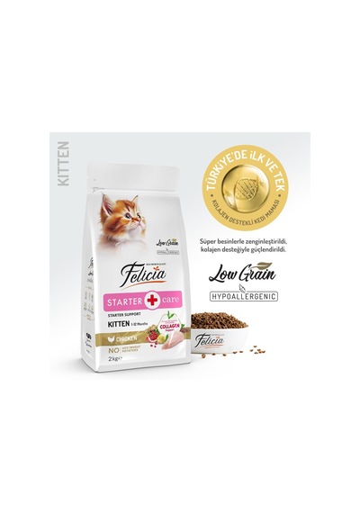 Kuru Kedi Maması, Tavuklu, Az Tahıllı, Yavru Kedi, Hipoalerjenik, 2 Kg