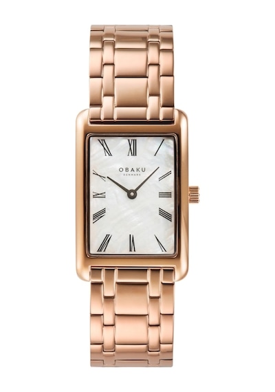 Obaku Denmark V311lxvwsv Quartz Çelik Rose Beyaz Kadran 24 Mm Kadın Kol Saati Rose Gold