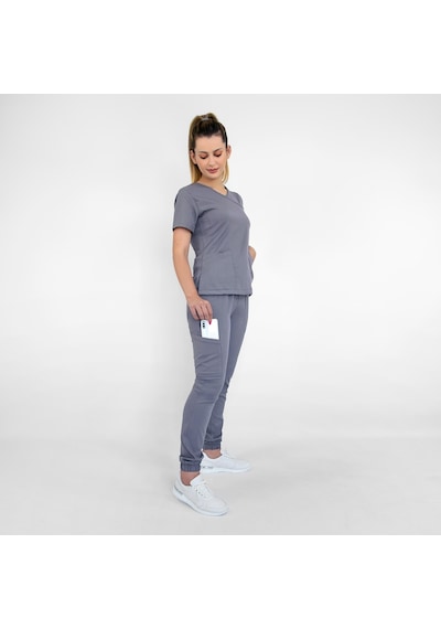 Gri Likralı Jogger Pantolon