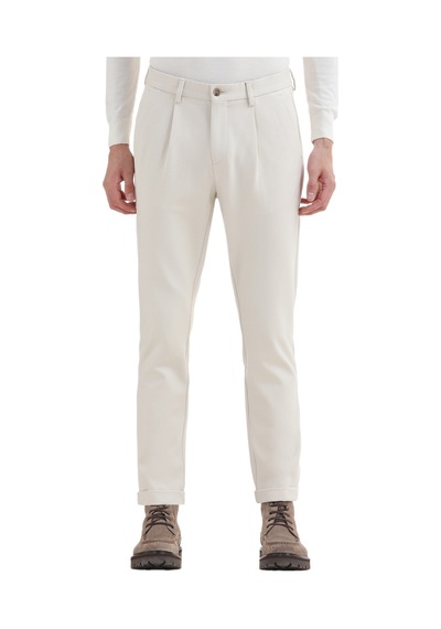 Ramsey Bej Düz Örme Regular Fit Casual Pantolon