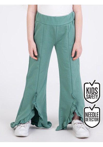 Denokids Kız Çocuk Fırfırlı Yeşil Eşofman Altı Çok Renkli
